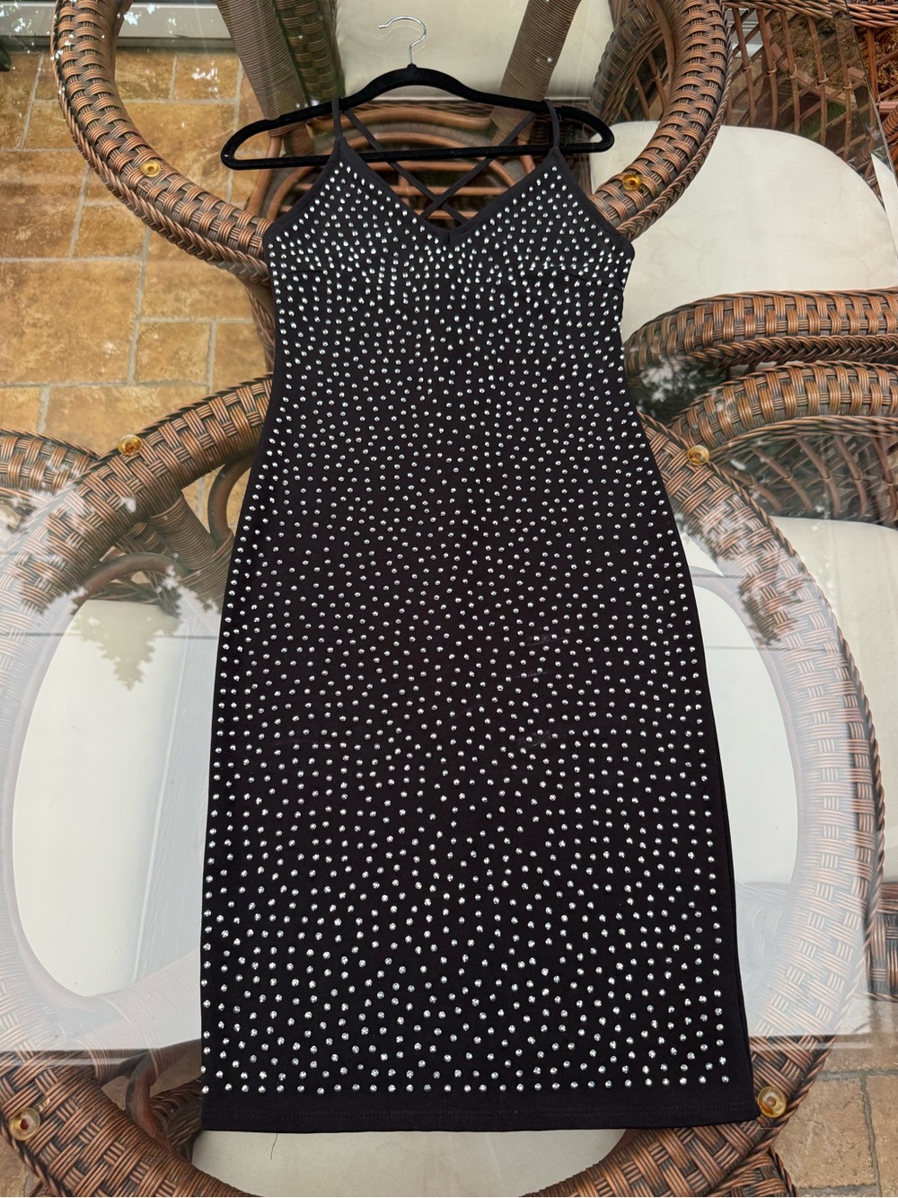 Black Polka Dot Strappy Slip Dress